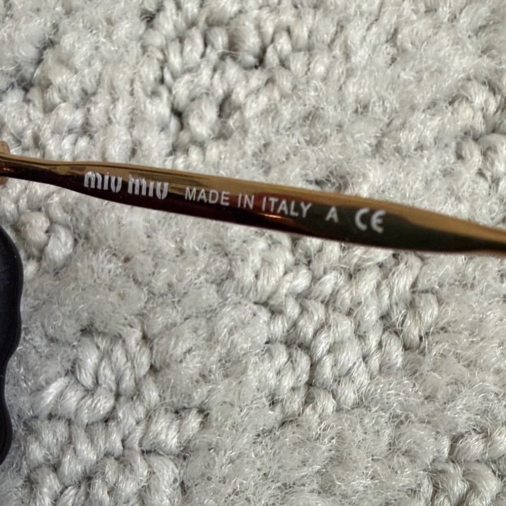 Miu Miu Black Sunglasses with Gold Bridge and Gradient Lenses - Picture 5 of 6